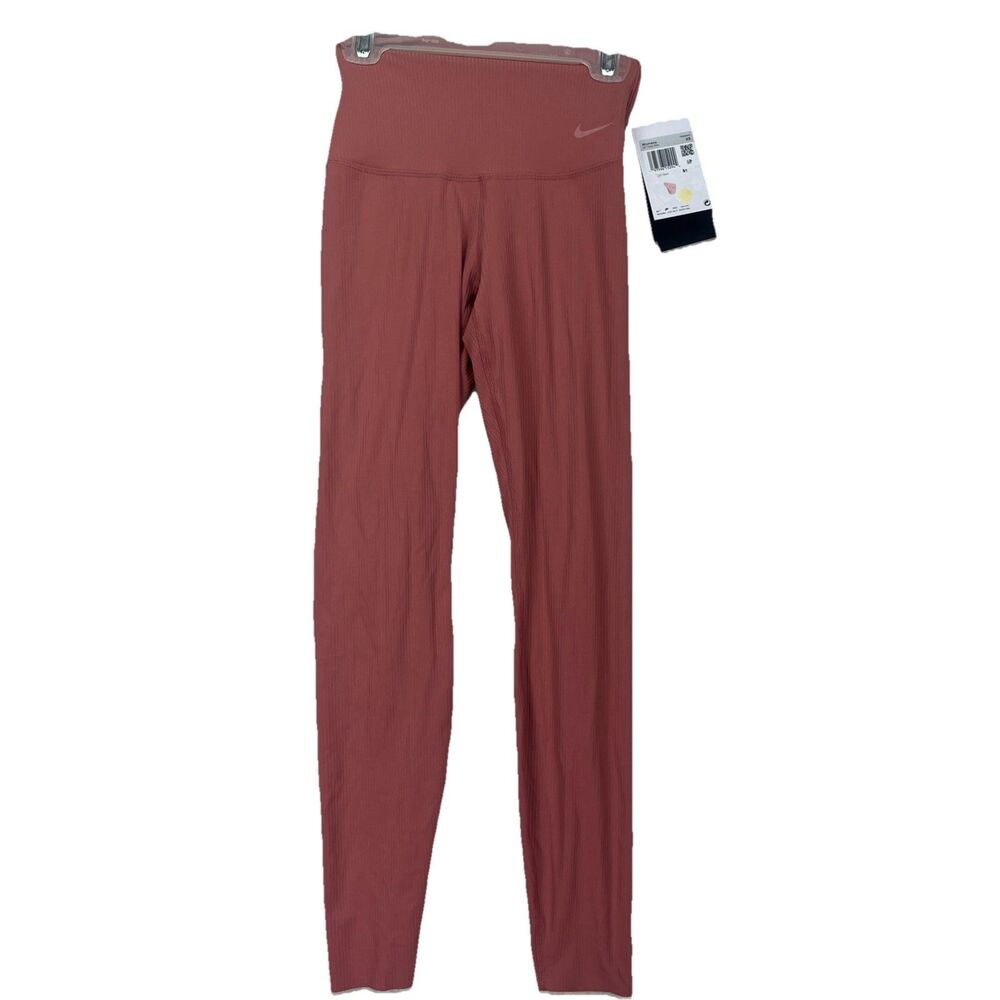 Extra Small Nike Zenvy Rib Gentle-Support‎ High-Waisted 7/8 Leggings Rose Pink